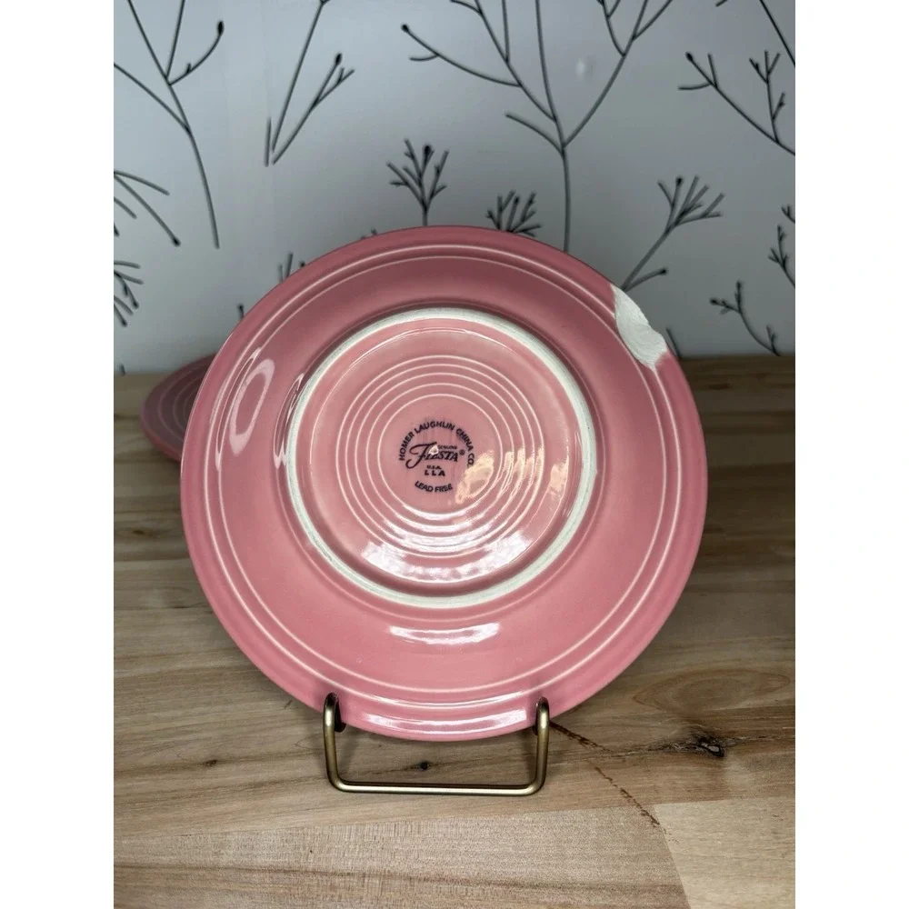 Fiesta Homer Laughlin Ceramic Pink Dinner & Salad Plates 10.5